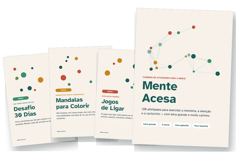 Caderno Mente Acesa com os três bônus